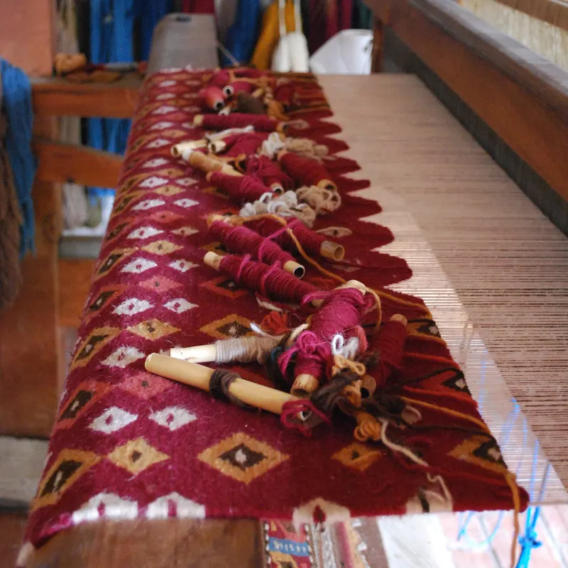 Wool Rug, Cochineal and Indigo, 80x150cm