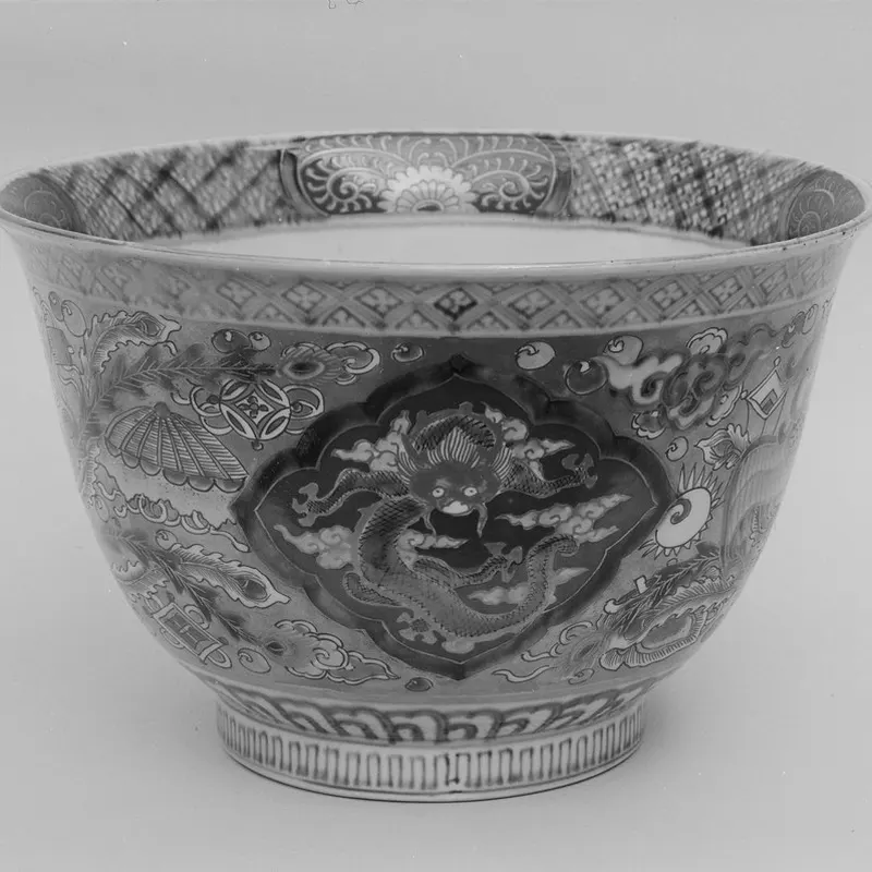 Blue Pottery Bowl, Turquoise Vine, 20cm