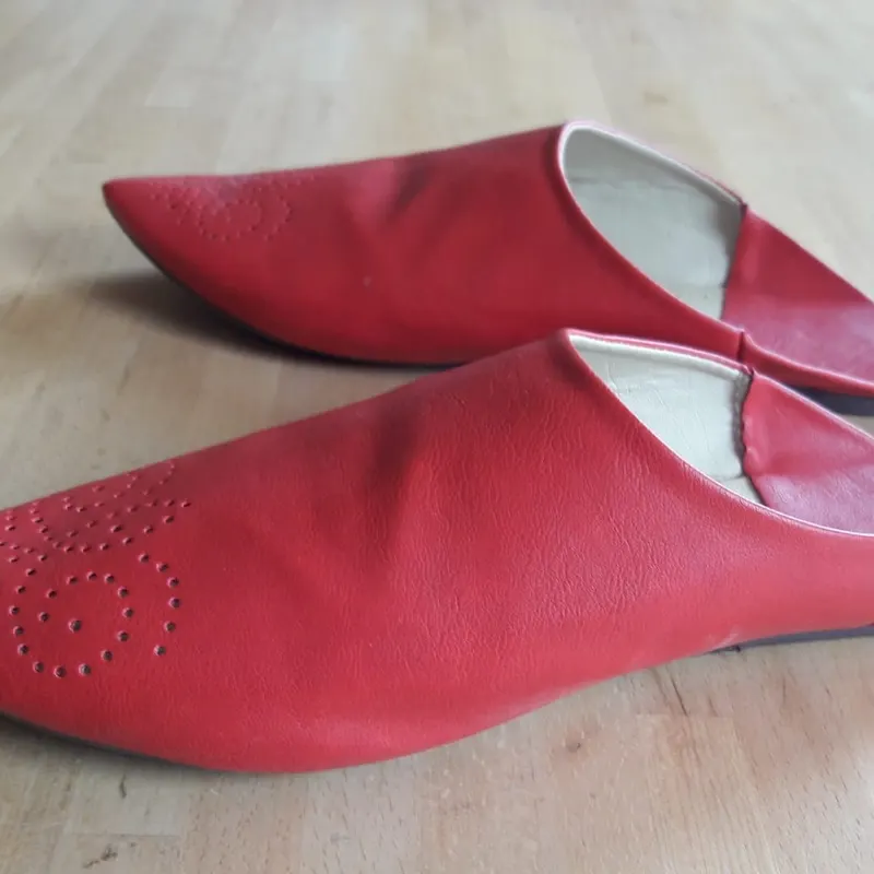 Babouche Slippers, Tan Goat Leather